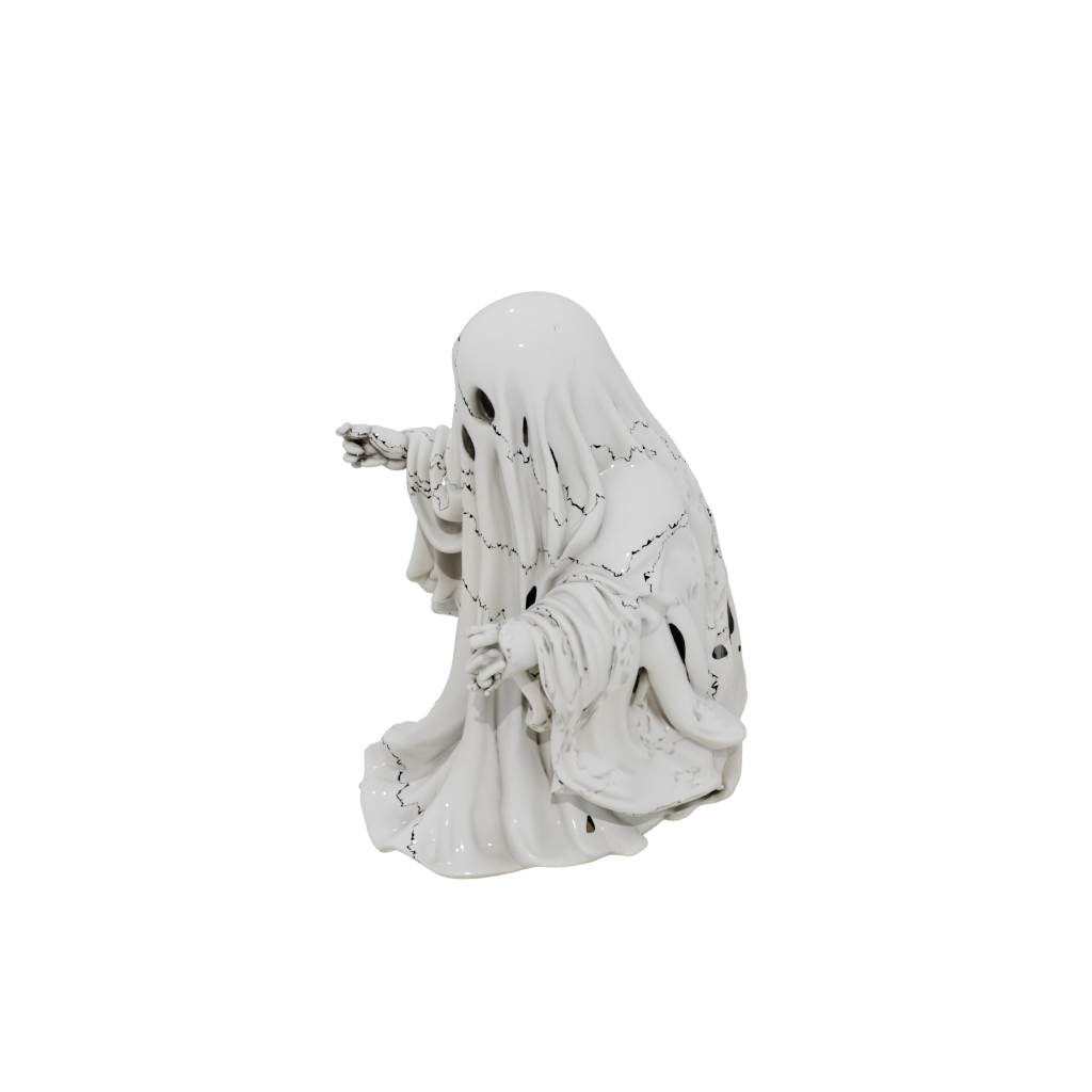 Mini Ornate Spooky Ghost Figurine — seasonal 3D print model, STL
