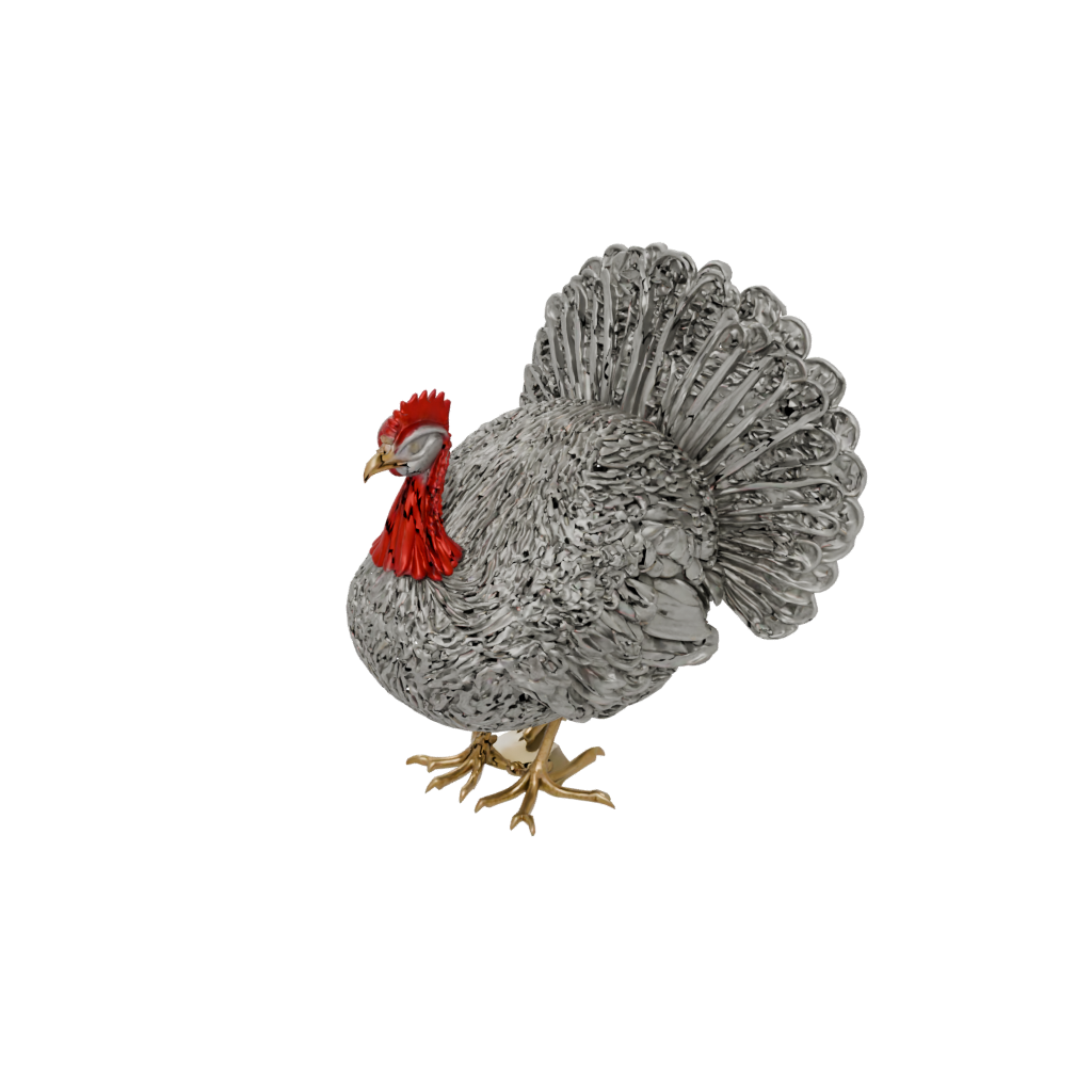 Mini Ornate Turkey Centerpiece Figure — seasonal 3D print model, STL