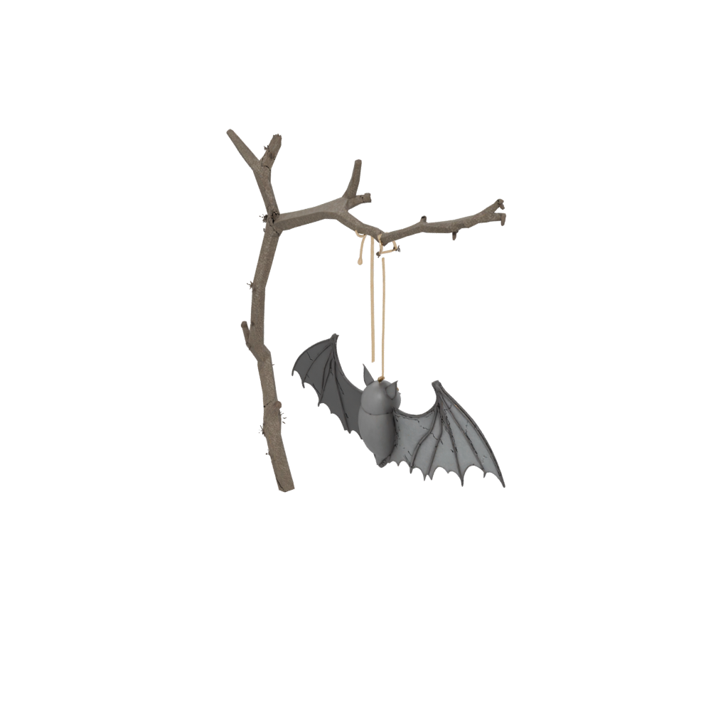 Modern Bat Ornament — seasonal 3D print model, STL