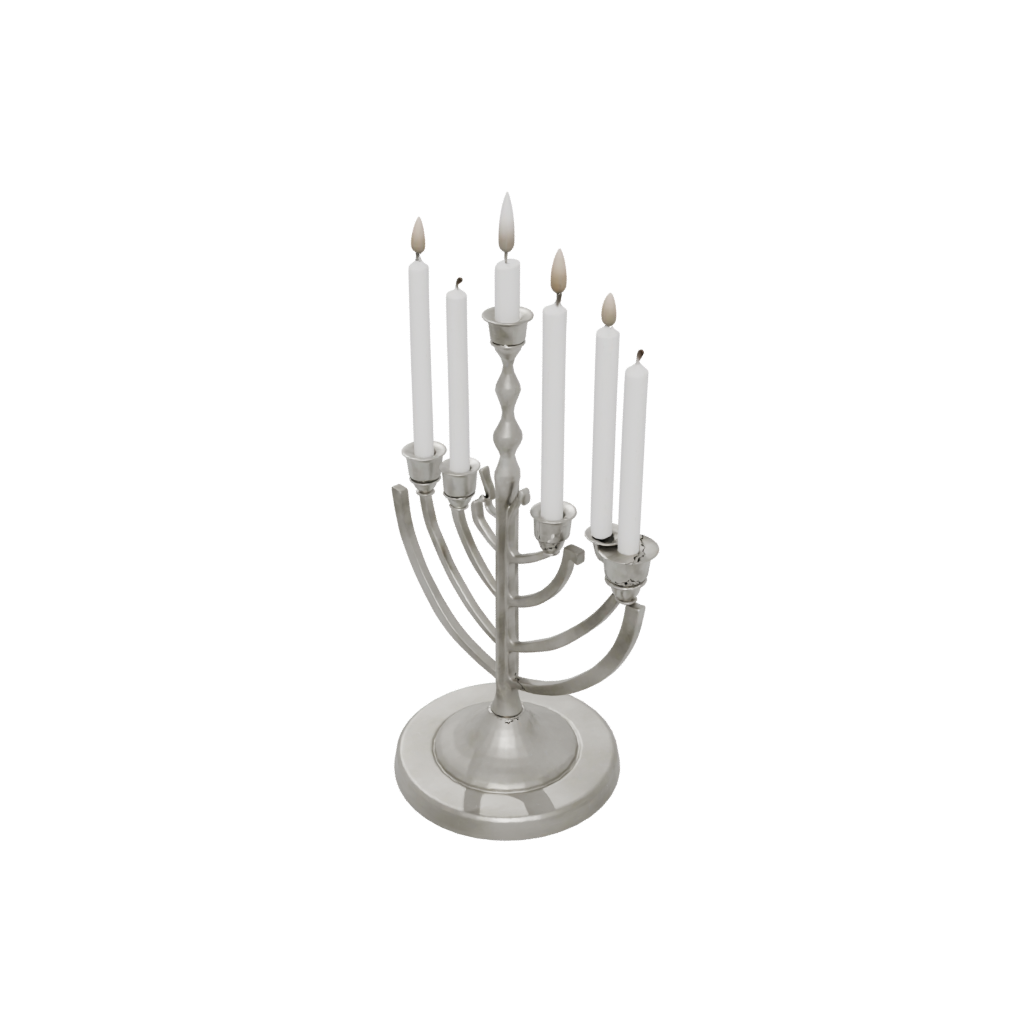 Modern Menorah Candle Stand — seasonal 3D print model, STL