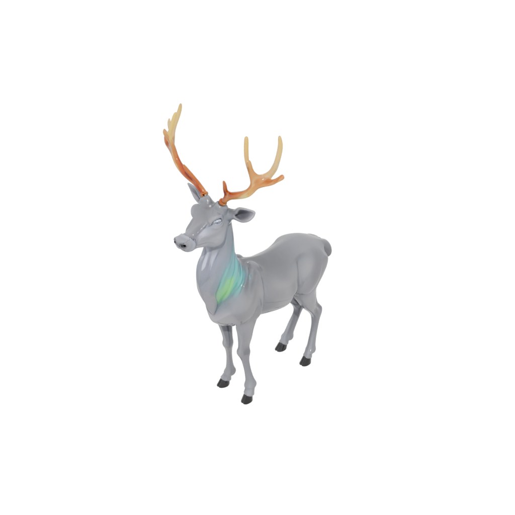 Neon Reindeer Figurine — seasonal 3D print model, STL