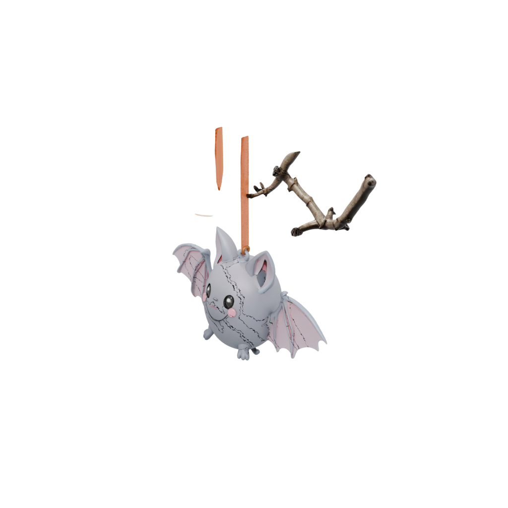 Neon Cute Bat Ornament — seasonal 3D print model, STL