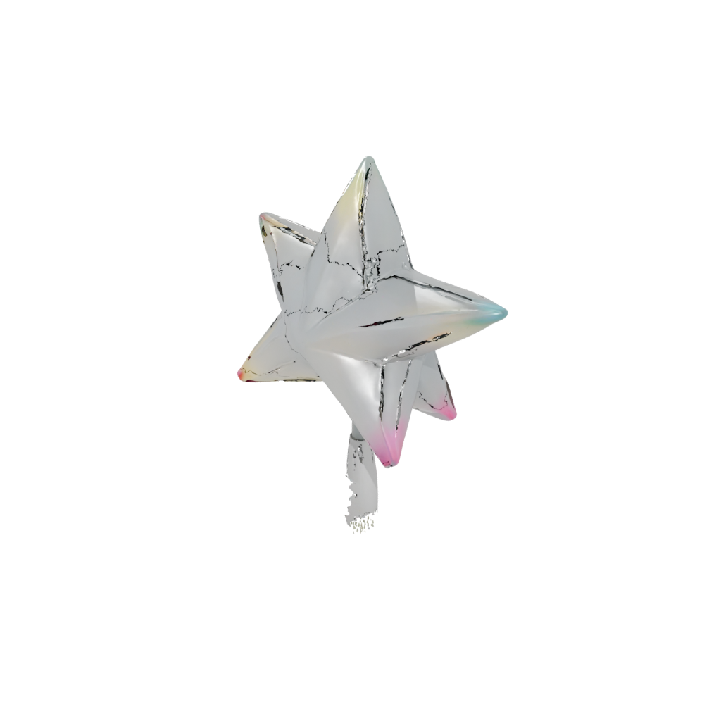 Neon Cute Christmas Tree Topper Star — seasonal 3D print model, STL