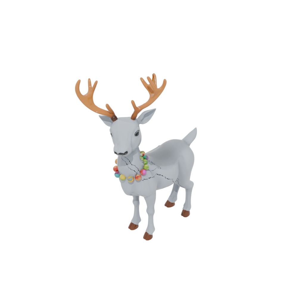 Neon Cute Reindeer Figurine — seasonal 3D print model, STL