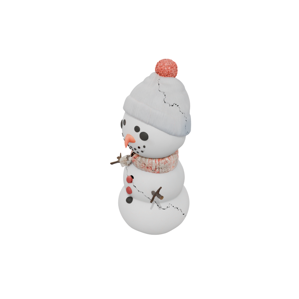 Neon Cute Snowman Figure — seasonal 3D print model, STL