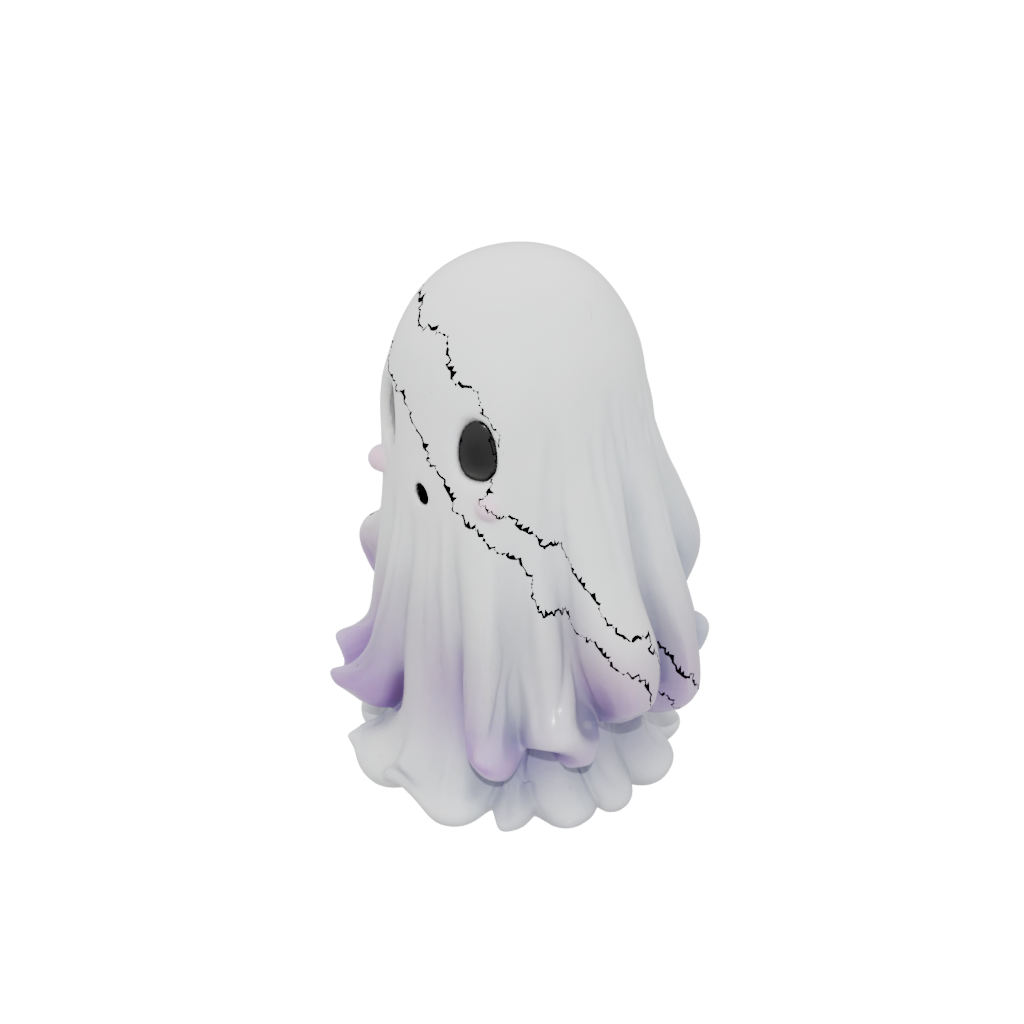 Neon Cute Spooky Ghost Figurine — seasonal 3D print model, STL