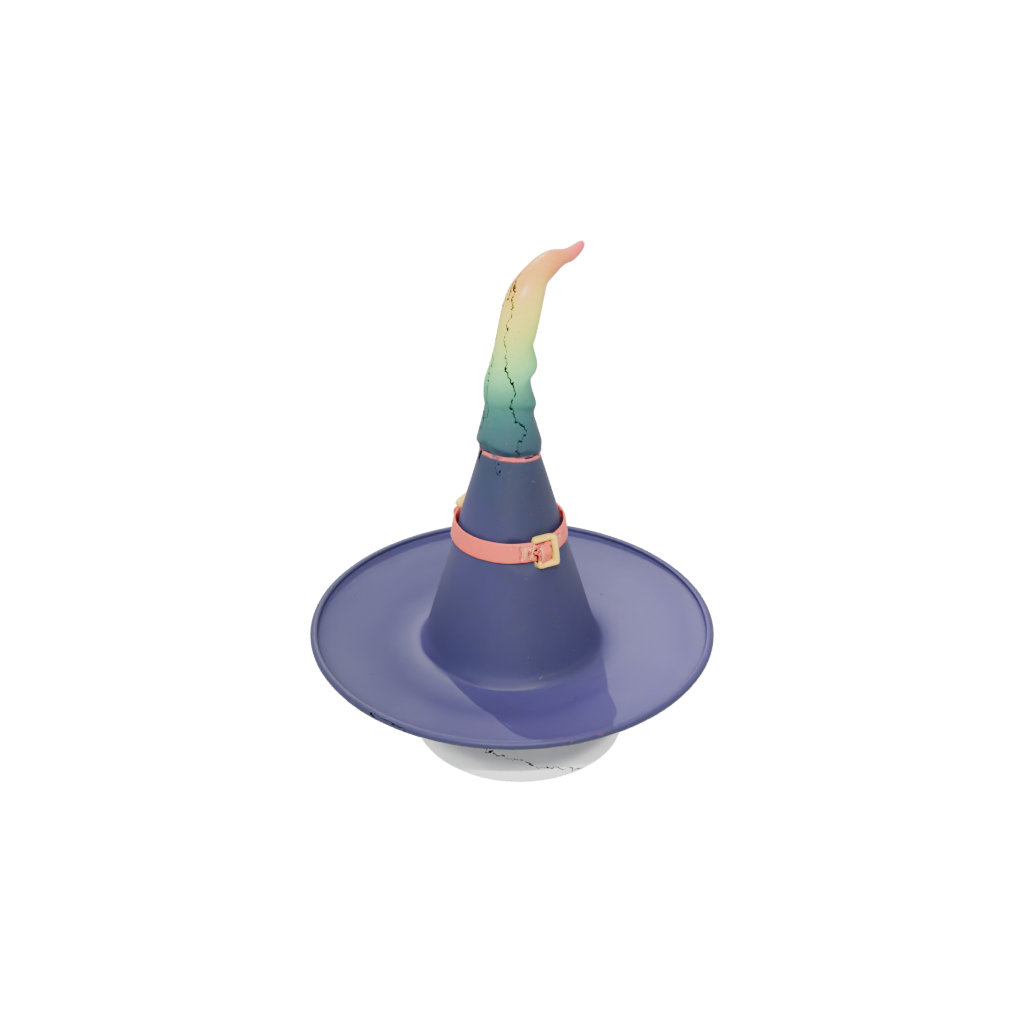 Neon Cute Witch Hat Holder — seasonal 3D print model, STL