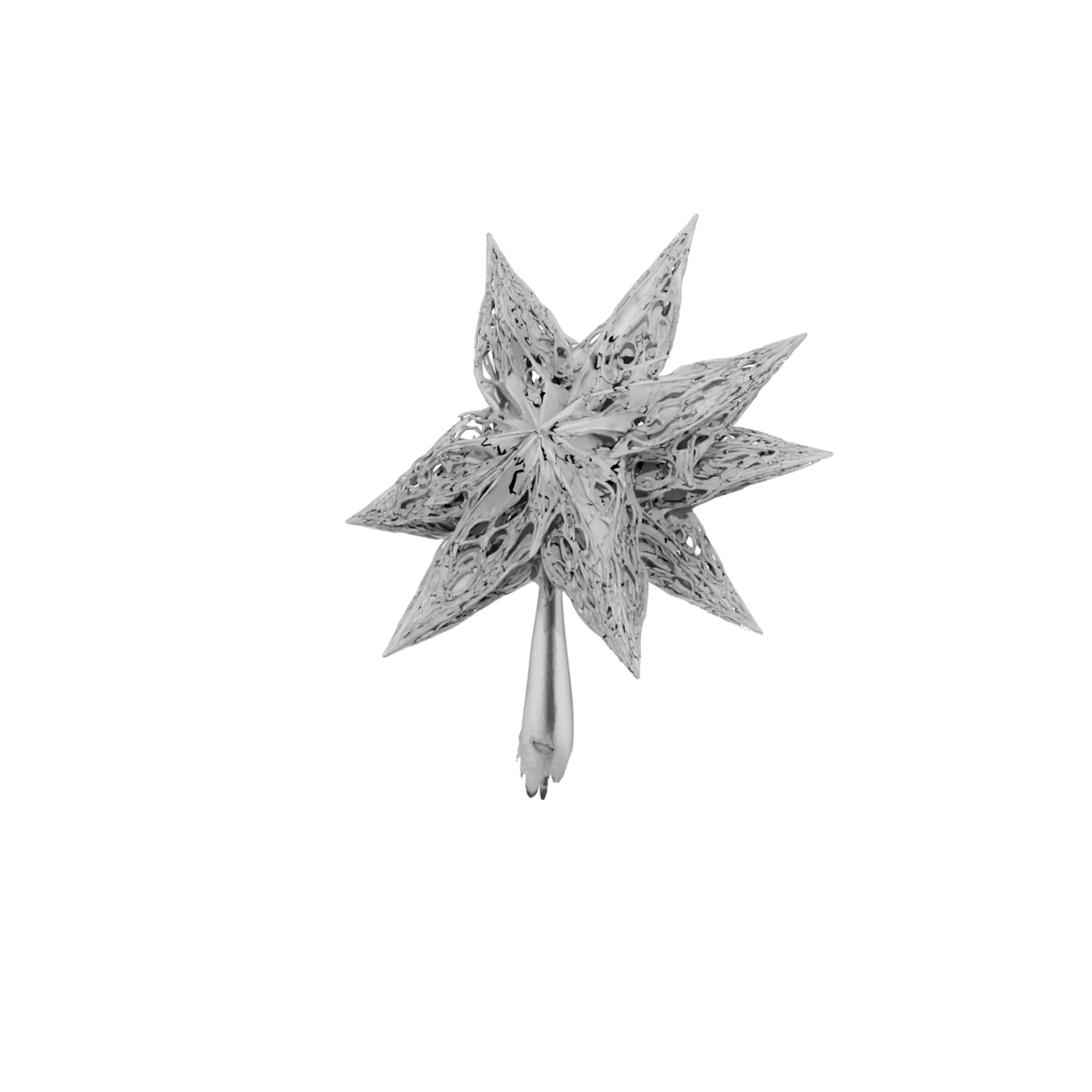 Neon Ornate Christmas Tree Topper Star — seasonal 3D print model, STL