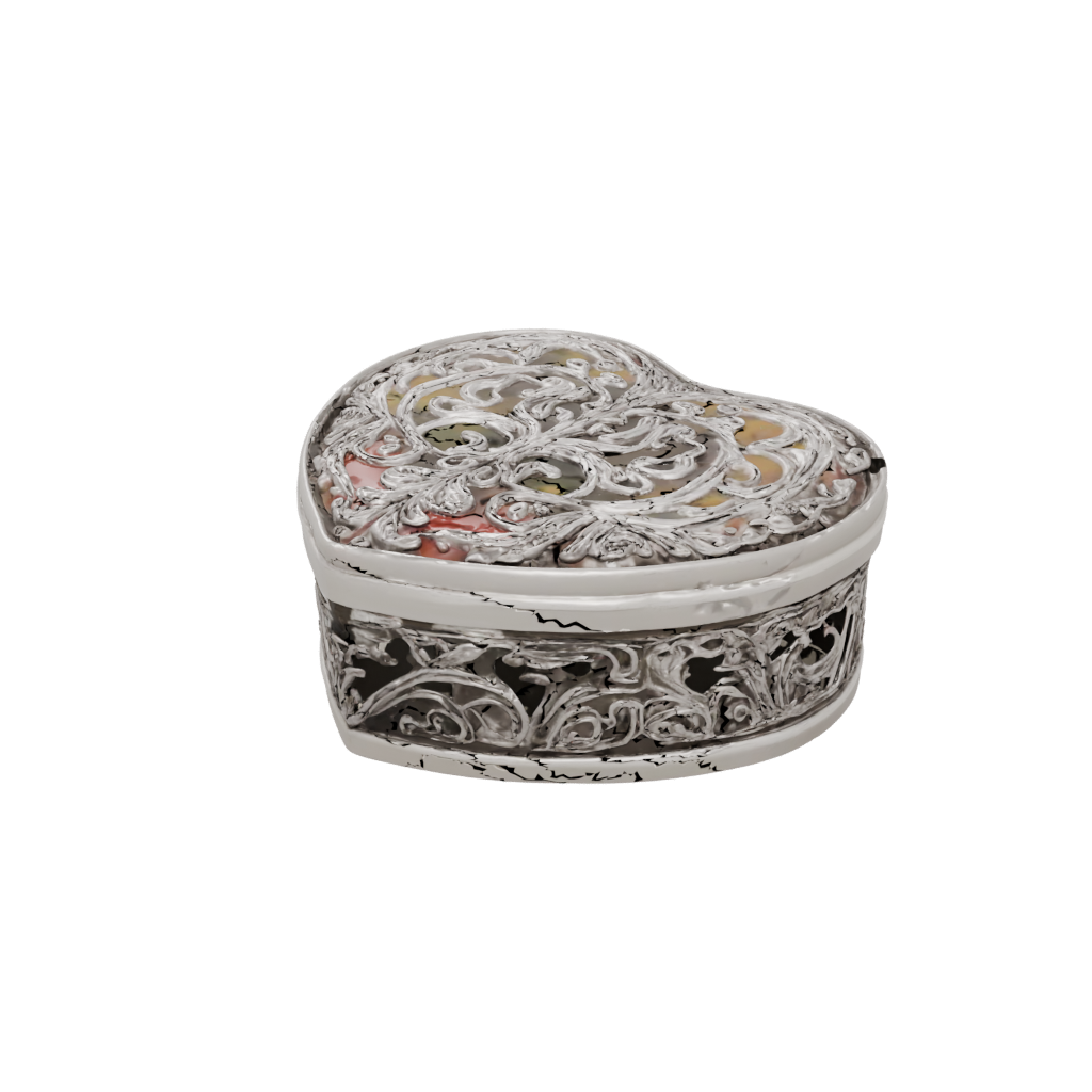 Neon Ornate Heart Trinket Box — seasonal 3D print model, STL