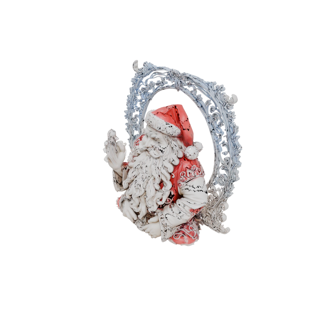 Neon Ornate Santa Figurine Original — seasonal 3D print model, STL