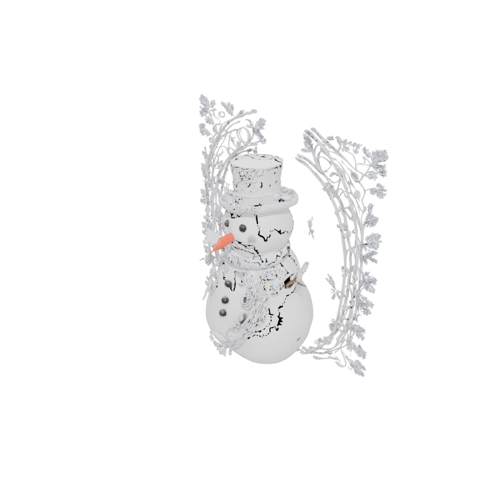 Neon Ornate Snowman Figure — seasonal 3D print model, STL