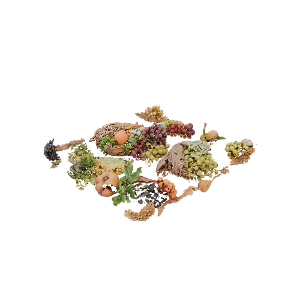 Neon Rustic Cornucopia Centerpiece — seasonal 3D print model, STL