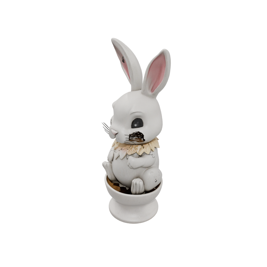 Neon Rustic Egg Cup Bunny — seasonal 3D print model, STL