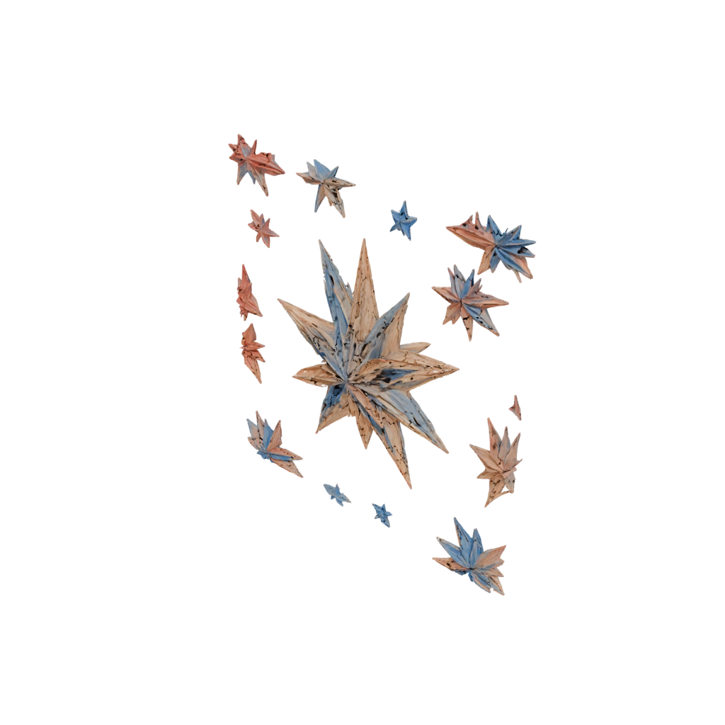 Neon Rustic Fourth-Of-July Star Burst — seasonal 3D print model, STL