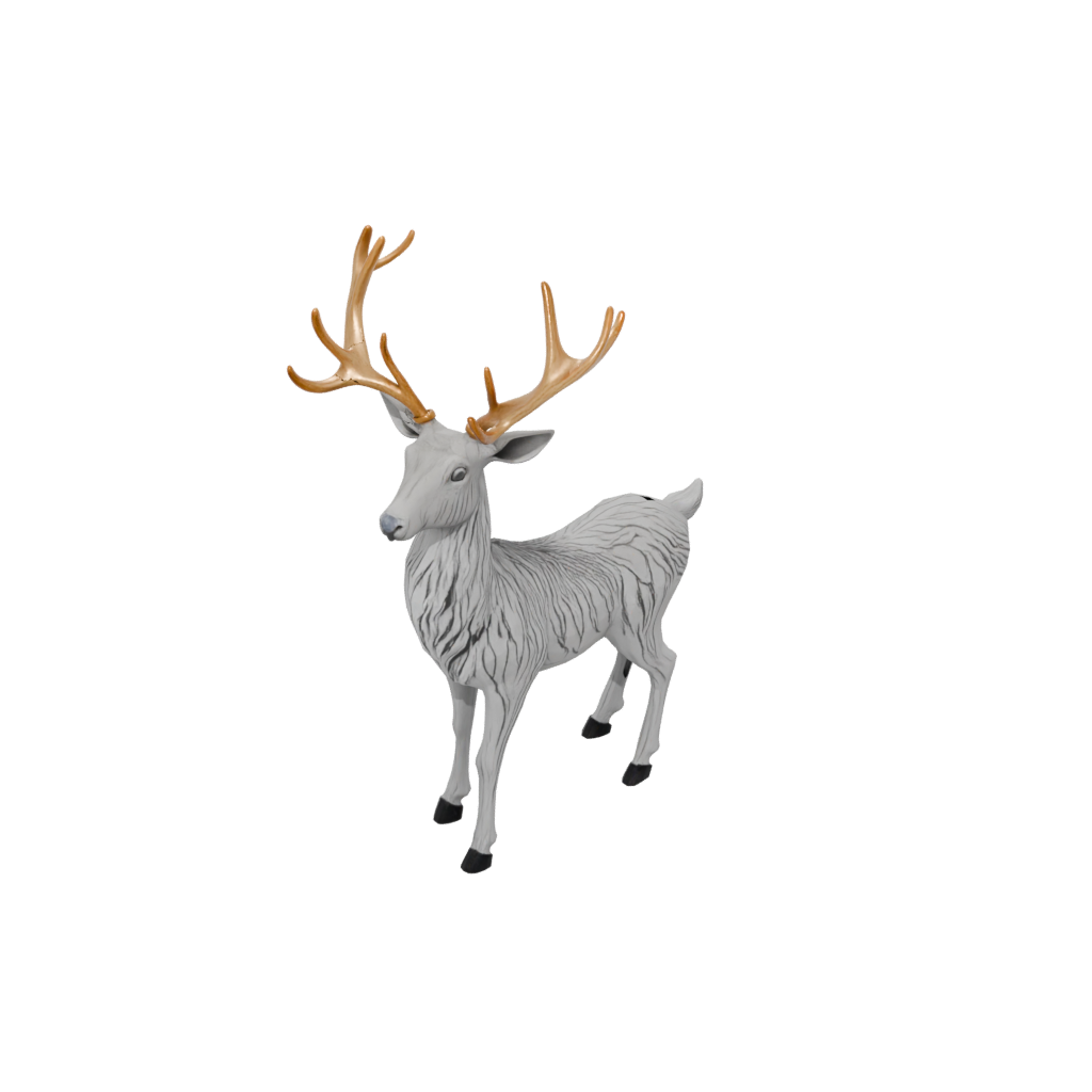 Neon Rustic Reindeer Figurine — seasonal 3D print model, STL
