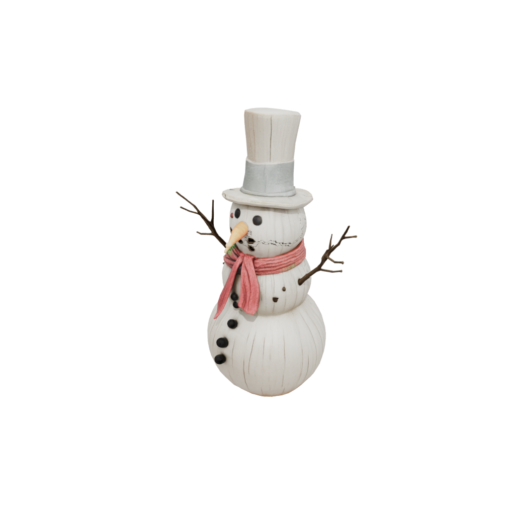 Neon Rustic Snowman Figure — seasonal 3D print model, STL