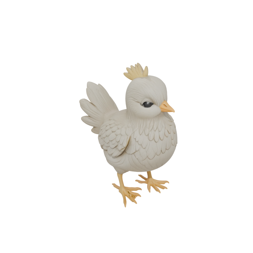 Neon Rustic Spring Chick Figure — seasonal 3D print model, STL