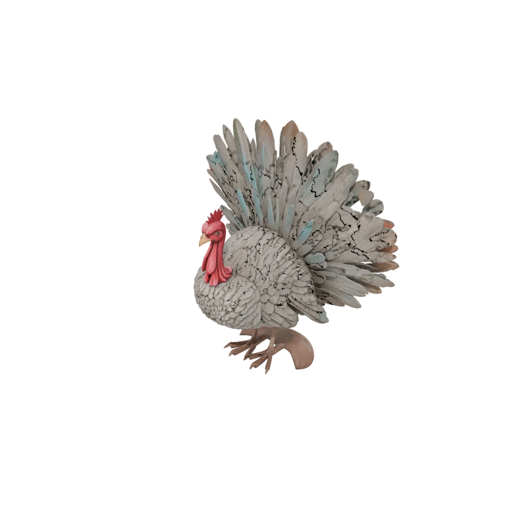 Neon Rustic Turkey Centerpiece Figure — seasonal 3D print model, STL