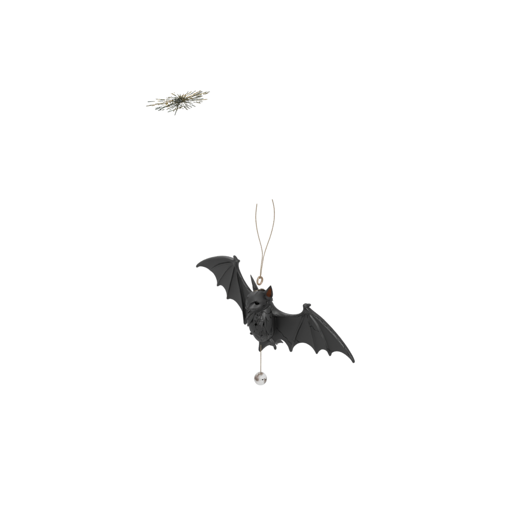 Obsidian Bat Ornament — seasonal 3D print model, STL