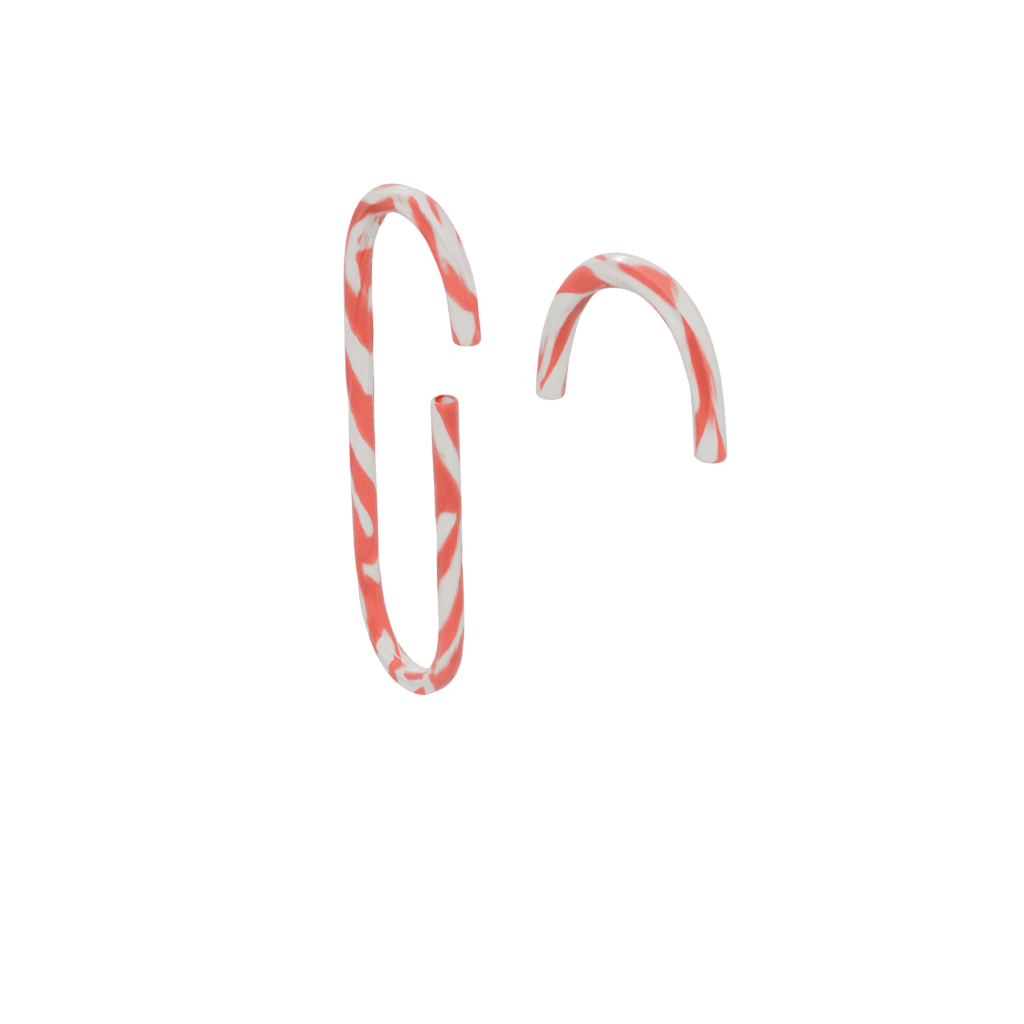 Obsidian Candy Cane Hook Pair — seasonal 3D print model, STL