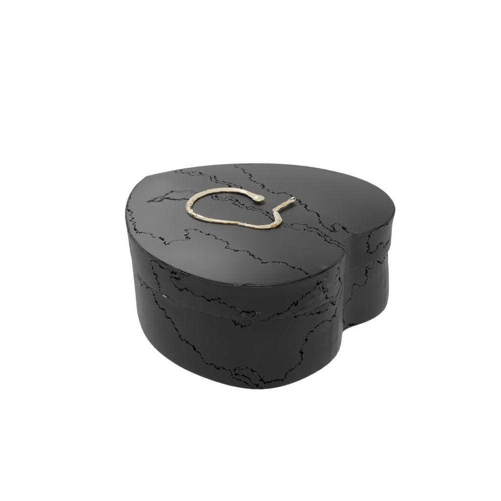 Obsidian Heart Trinket Box — seasonal 3D print model, STL