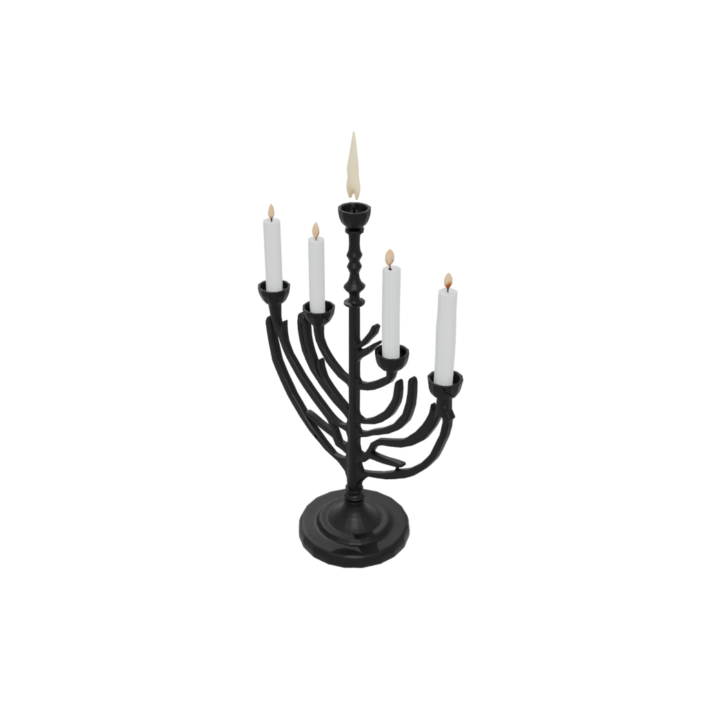 Obsidian Menorah Candle Stand — seasonal 3D print model, STL
