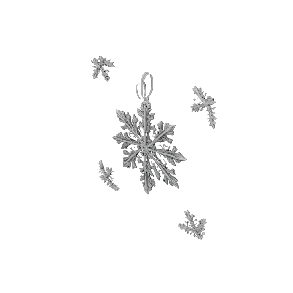 Obsidian Ornate Snowflake Ornament — seasonal 3D print model, STL
