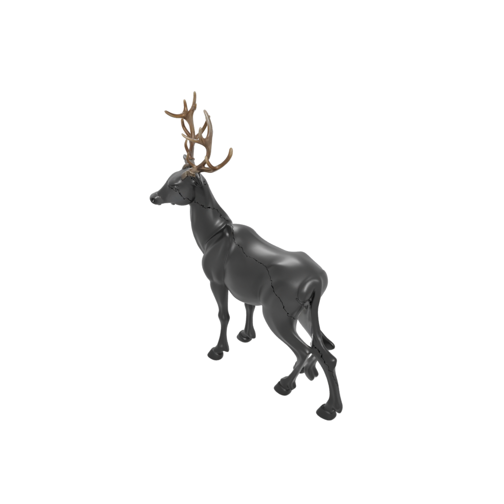 Obsidian Reindeer Figurine — seasonal 3D print model, STL