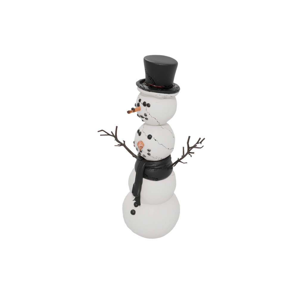 Obsidian Snowman Figure — seasonal 3D print model, STL