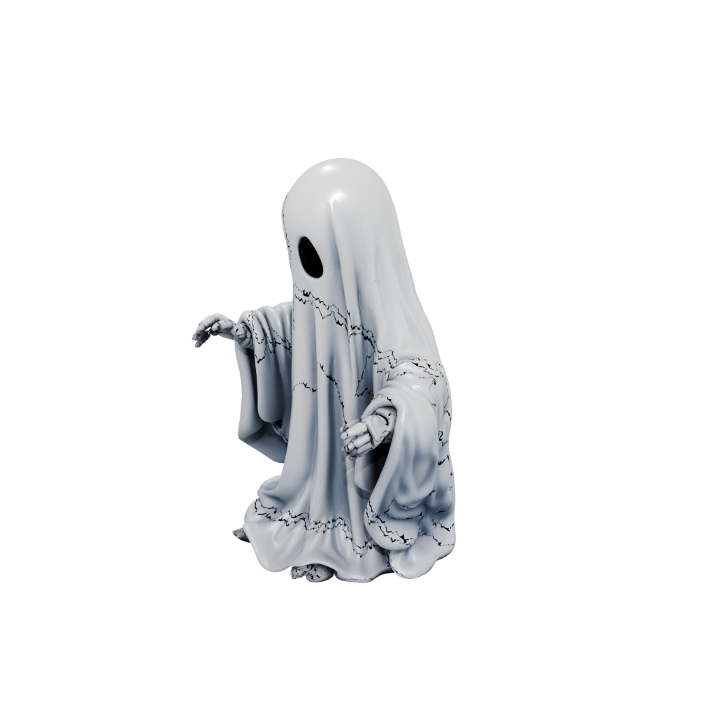 Obsidian Spooky Ghost Figurine — seasonal 3D print model, STL