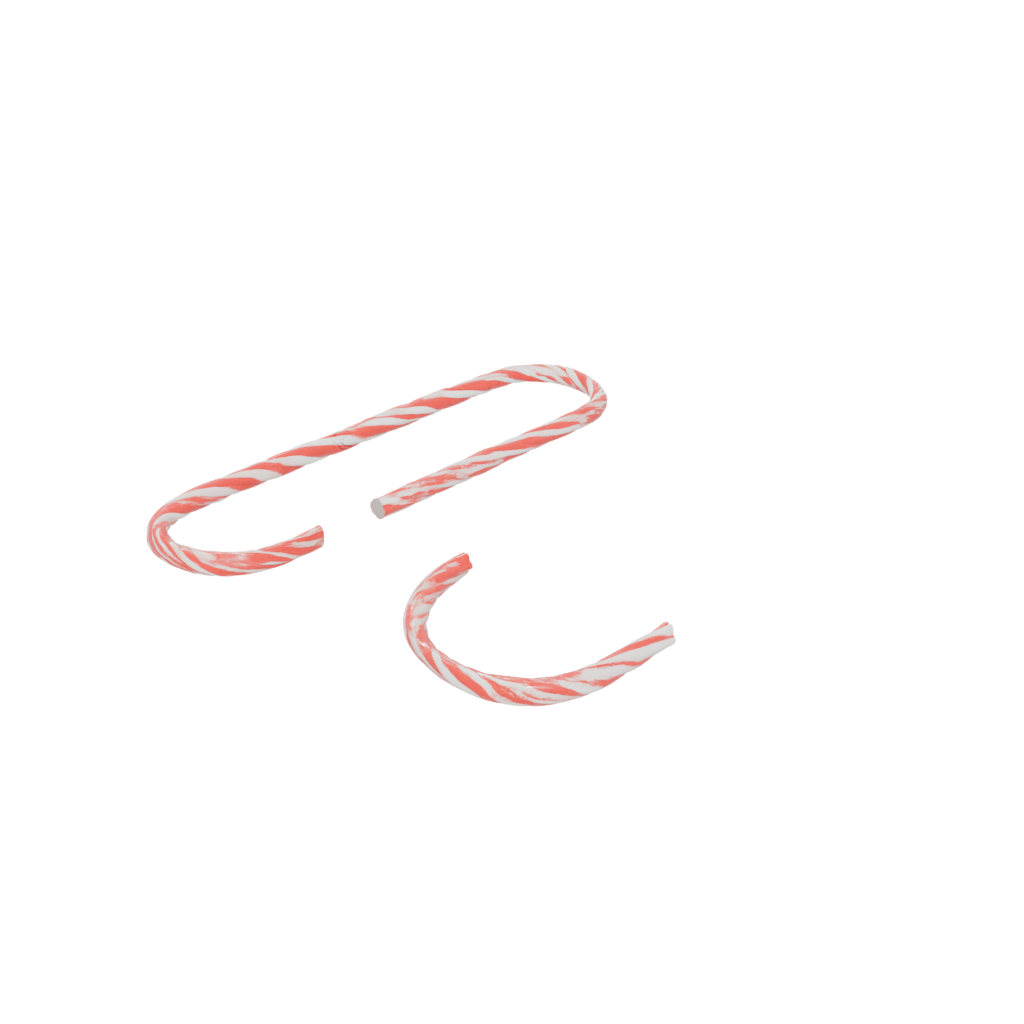 Obsidian Modern Candy Cane Hook Pair — seasonal 3D print model, STL