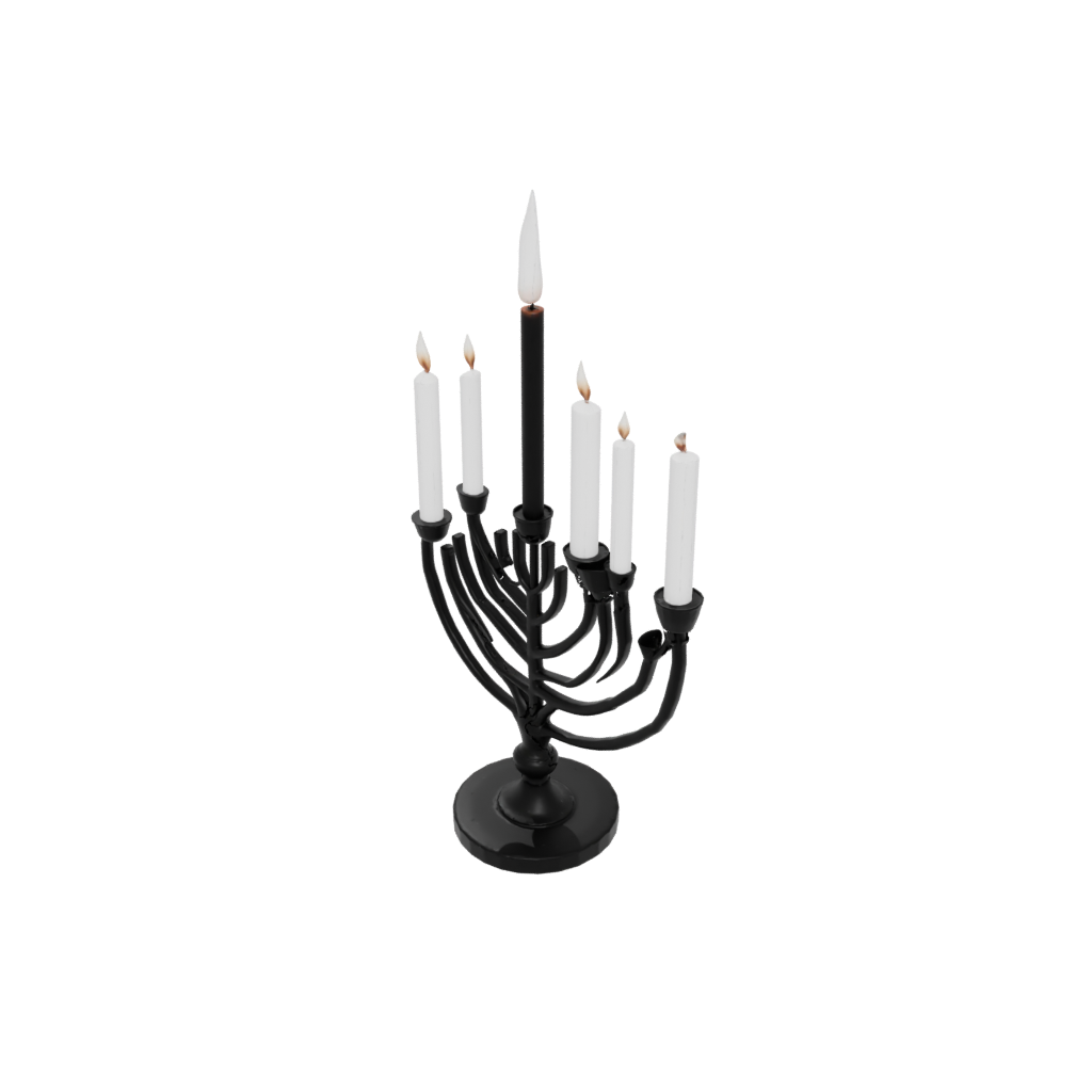 Obsidian Modern Menorah Candle Stand — seasonal 3D print model, STL