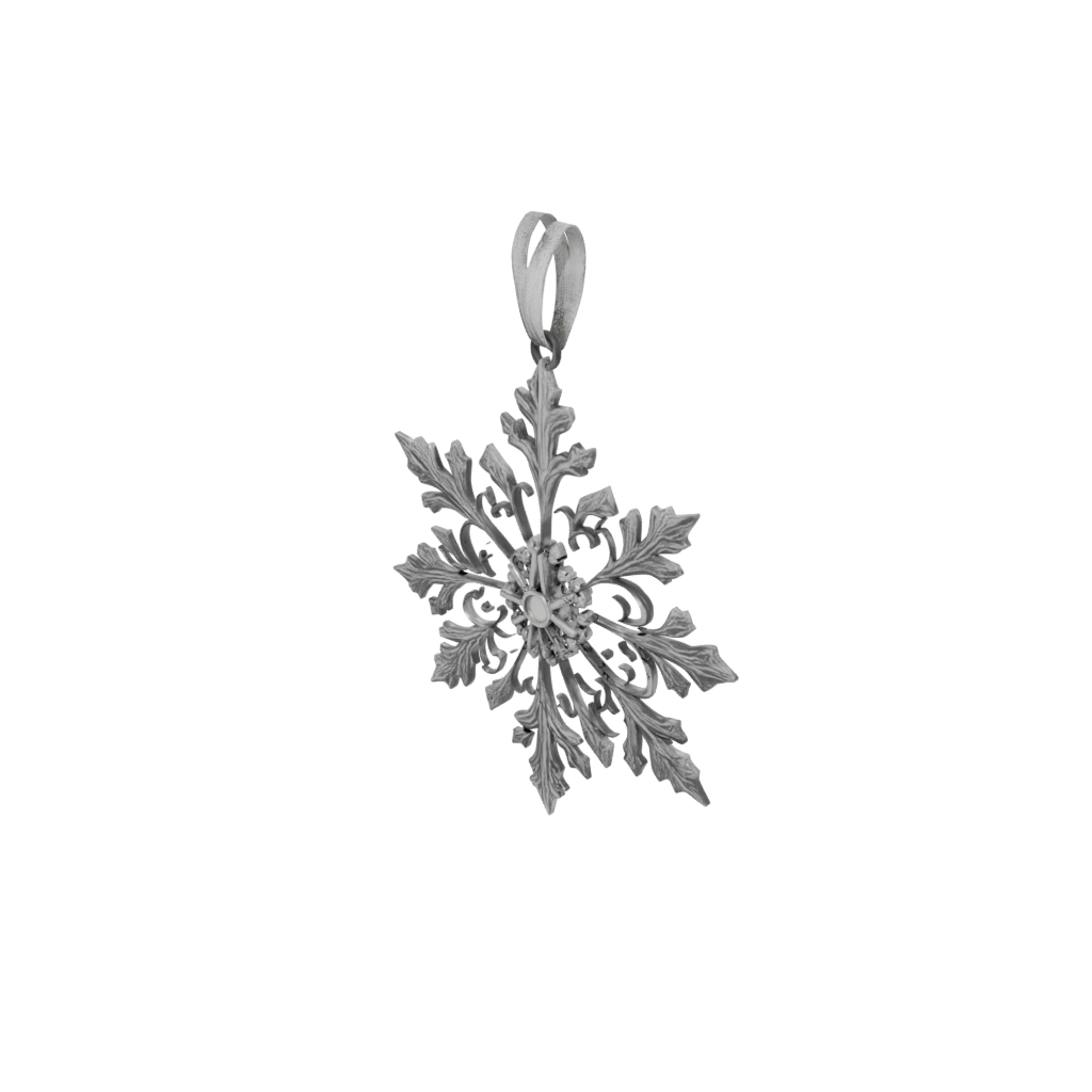 Obsidian Modern Ornate Snowflake Ornament — seasonal 3D print model, STL