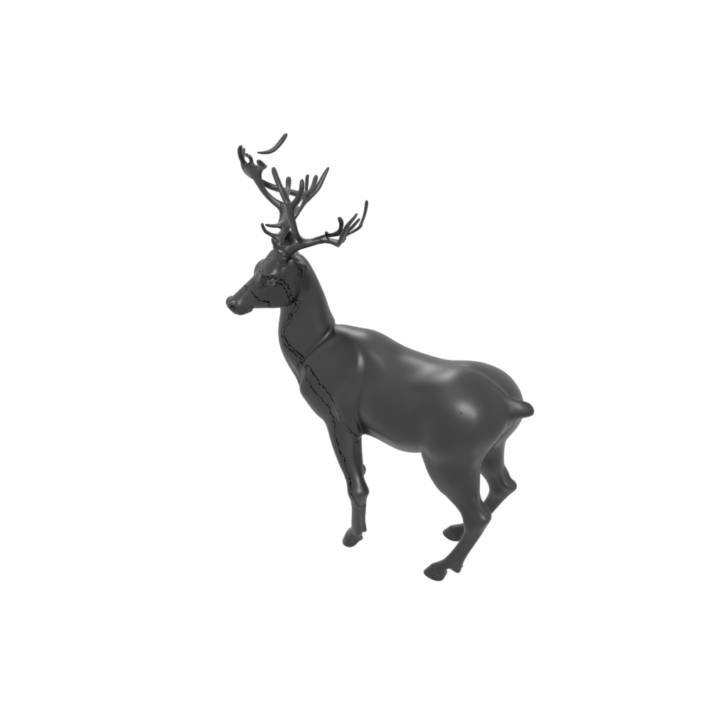 Obsidian Modern Reindeer Figurine — seasonal 3D print model, STL