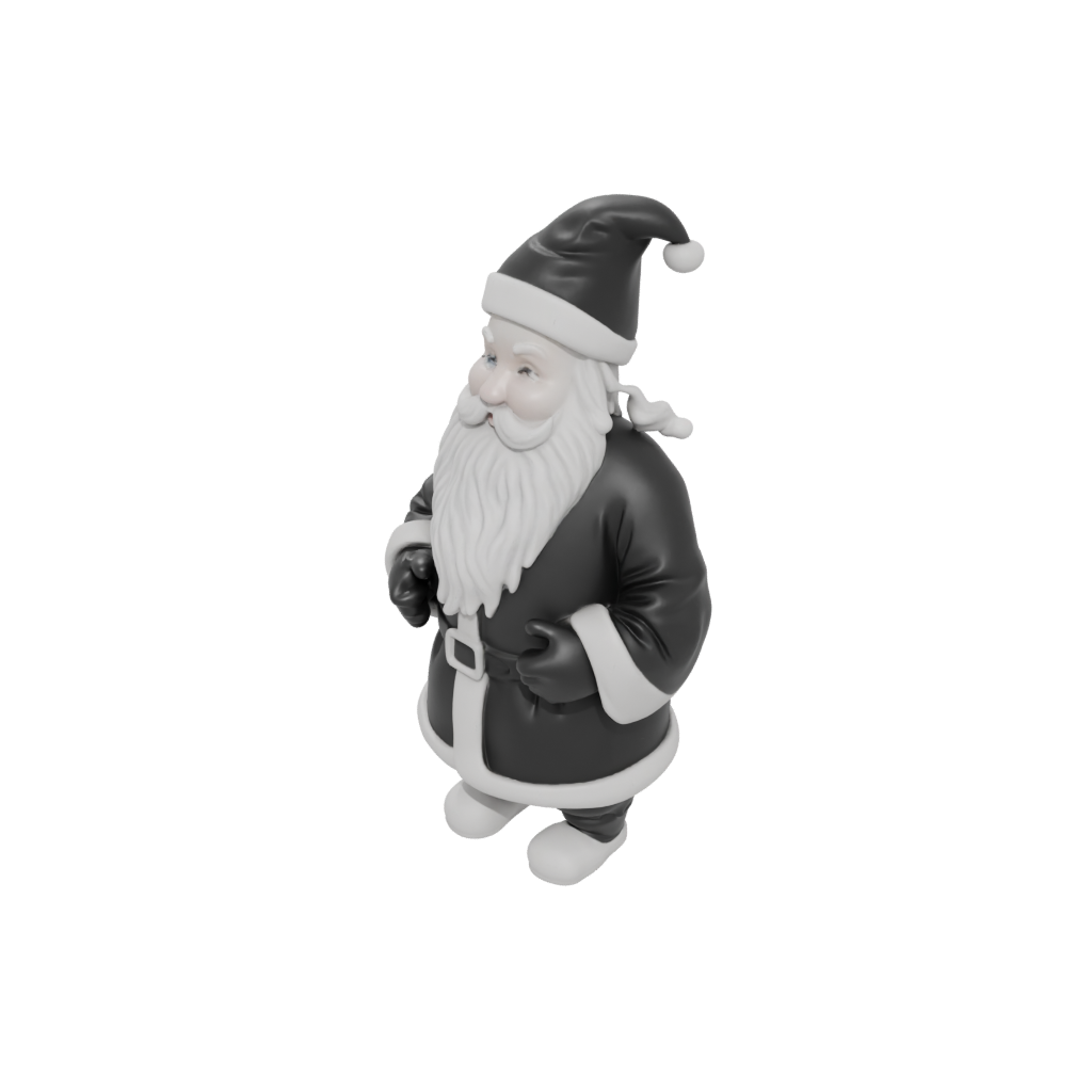 Obsidian Modern Santa Figurine Original — seasonal 3D print model, STL