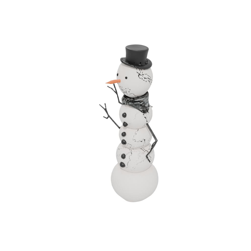 Obsidian Modern Snowman Figure — seasonal 3D print model, STL