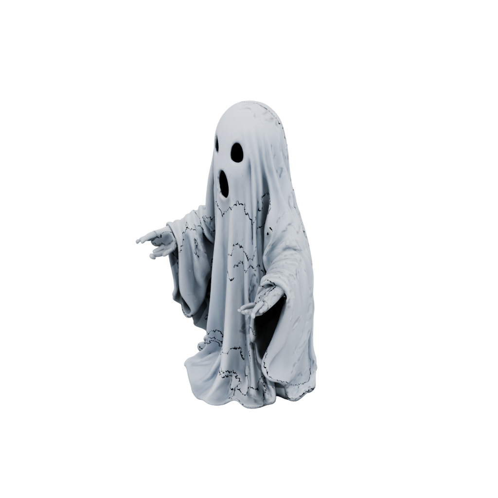 Obsidian Modern Spooky Ghost Figurine — seasonal 3D print model, STL