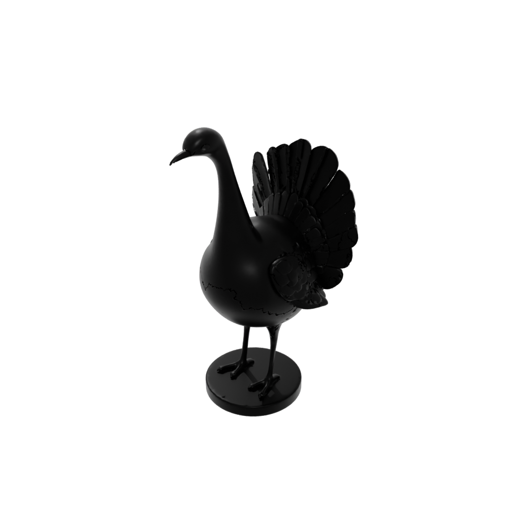 Obsidian Modern Turkey Centerpiece Figure — seasonal 3D print model, STL