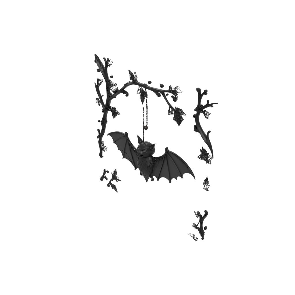 Obsidian Ornate Bat Ornament — seasonal 3D print model, STL