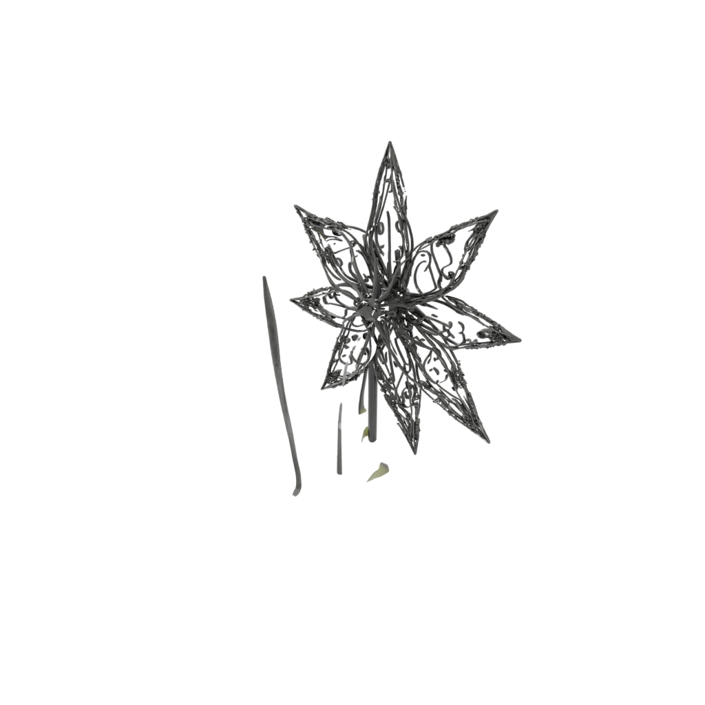 Obsidian Ornate Christmas Tree Topper Star