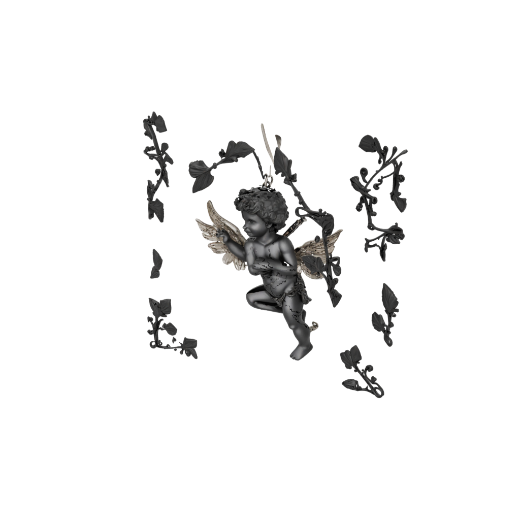 Obsidian Ornate Cupid Charm — seasonal 3D print model, STL