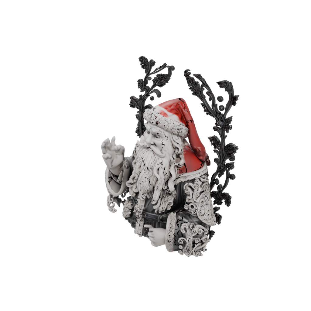 Obsidian Ornate Santa Figurine Original
