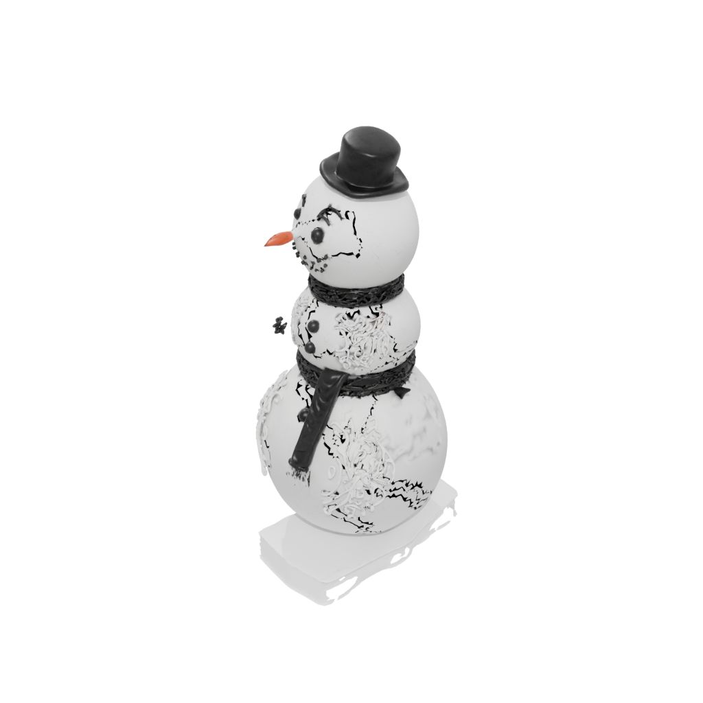 Obsidian Ornate Snowman Figure — seasonal 3D print model, STL