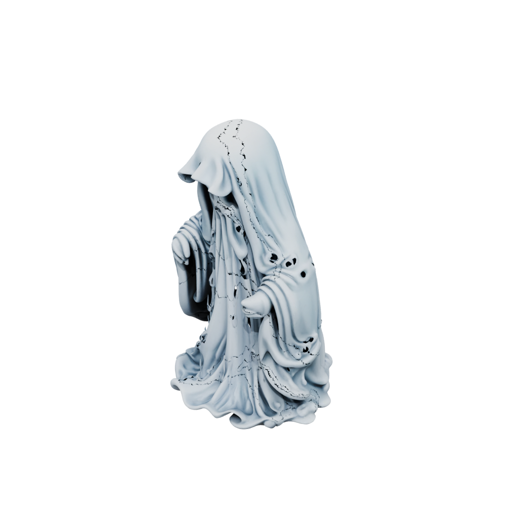Obsidian Ornate Spooky Ghost Figurine