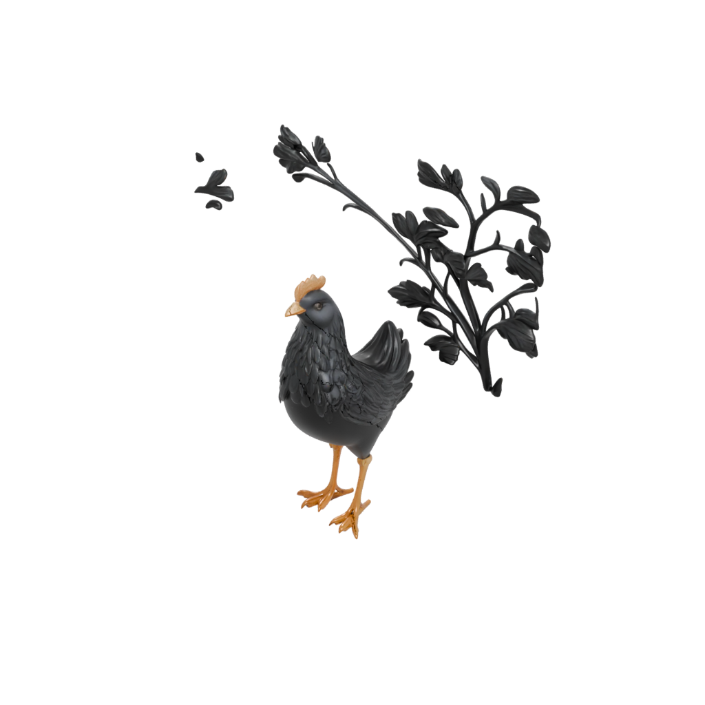 Obsidian Ornate Spring Chick Figure — seasonal 3D print model, STL