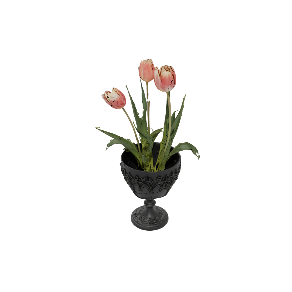 Obsidian Ornate Tulip Planter — seasonal 3D print model, STL