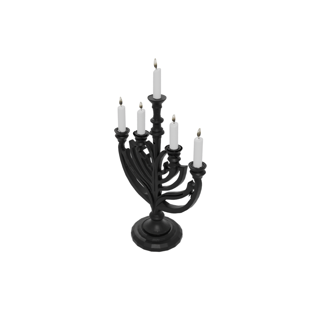 Obsidian Rustic Menorah Candle Stand — seasonal 3D print model, STL