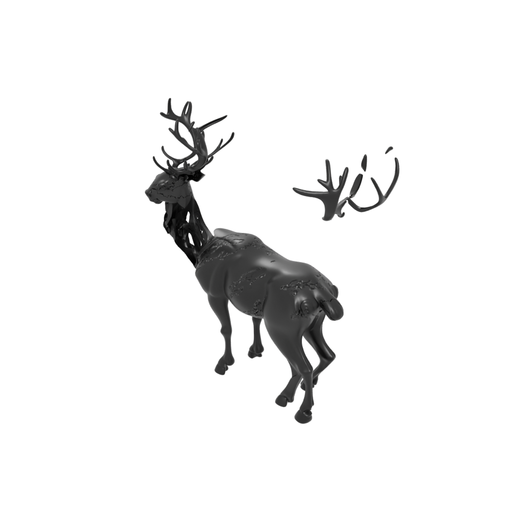 Obsidian Rustic Reindeer Figurine — seasonal 3D print model, STL