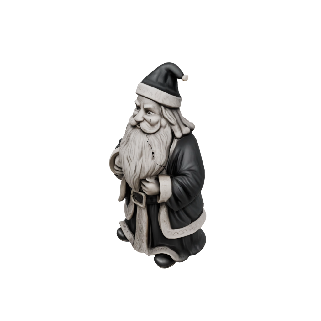 Obsidian Rustic Santa Figurine Original — seasonal 3D print model, STL