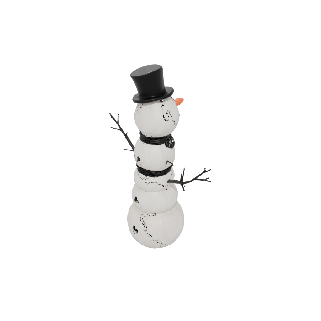 Obsidian Rustic Snowman Figure — seasonal 3D print model, STL